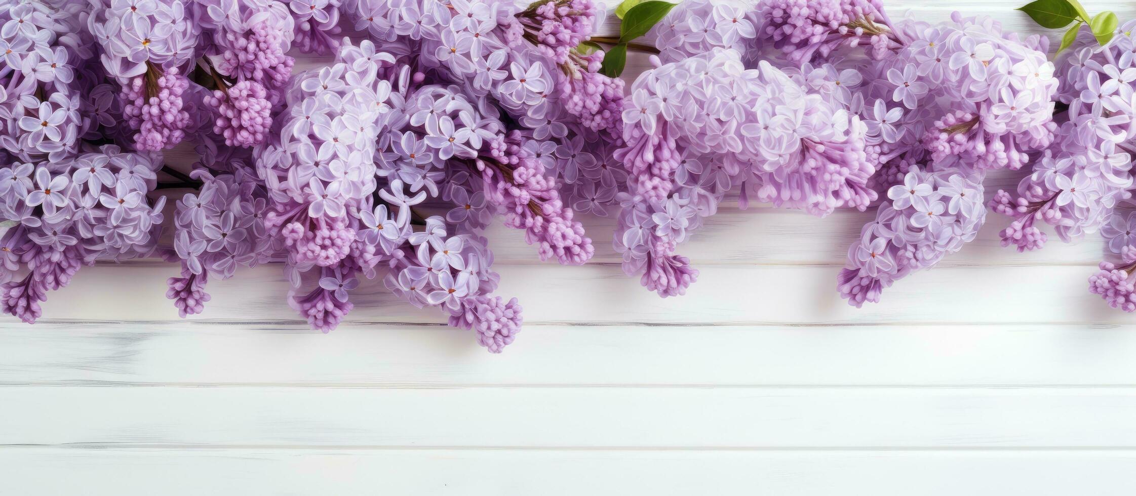 mãe s dia conceito com lilás flores em rústico branco fundo topo Visão foto