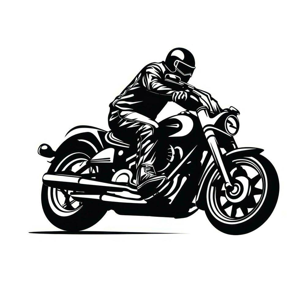 Preto motocicleta clube logotipo isolado foto