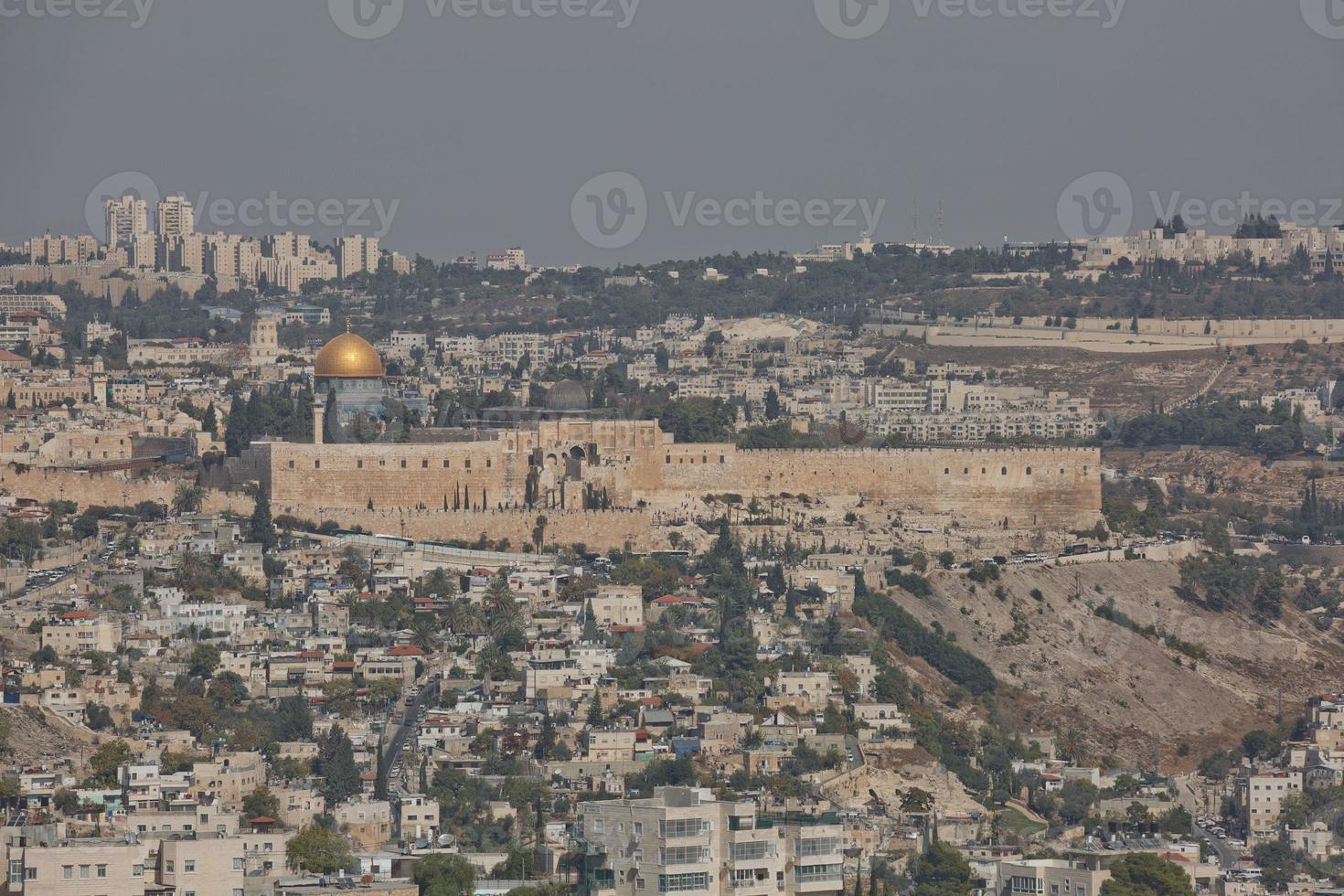 vista da cidade velha de jerusalém em israel foto