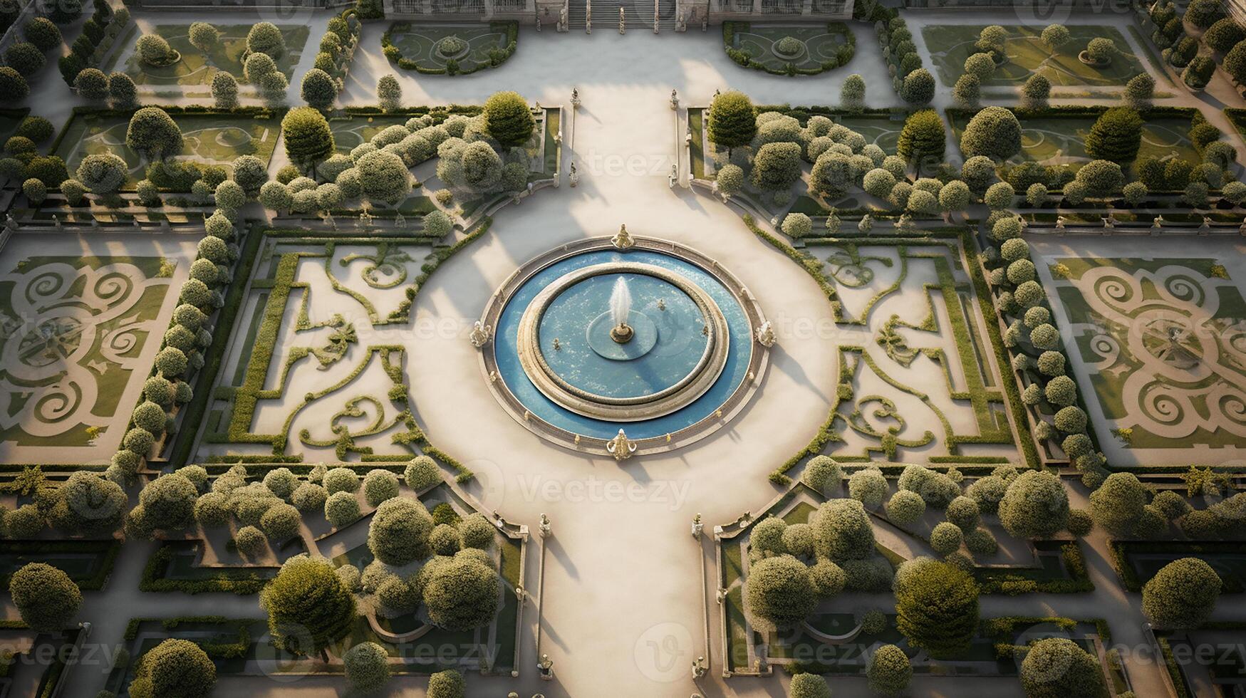 foto do a lindo jardins do a Palácio do versalhes, França. generativo ai