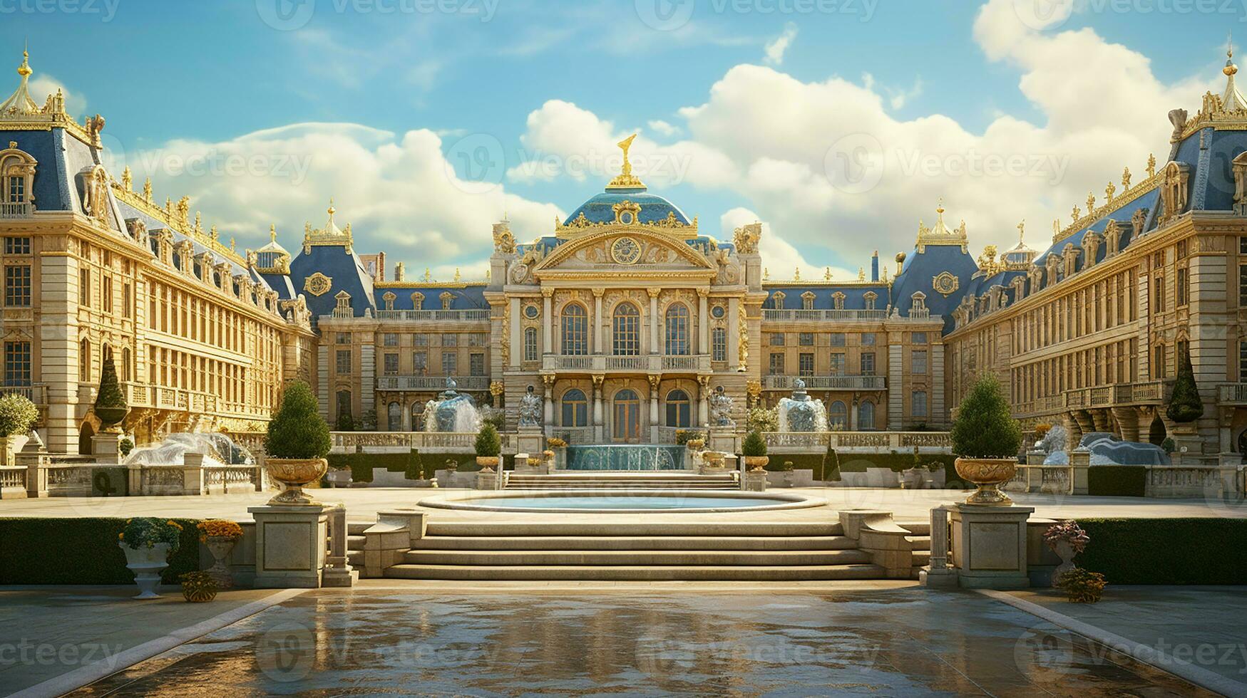 tirar o fôlego beleza do a Palácio do versailles dentro França. generativo ai foto