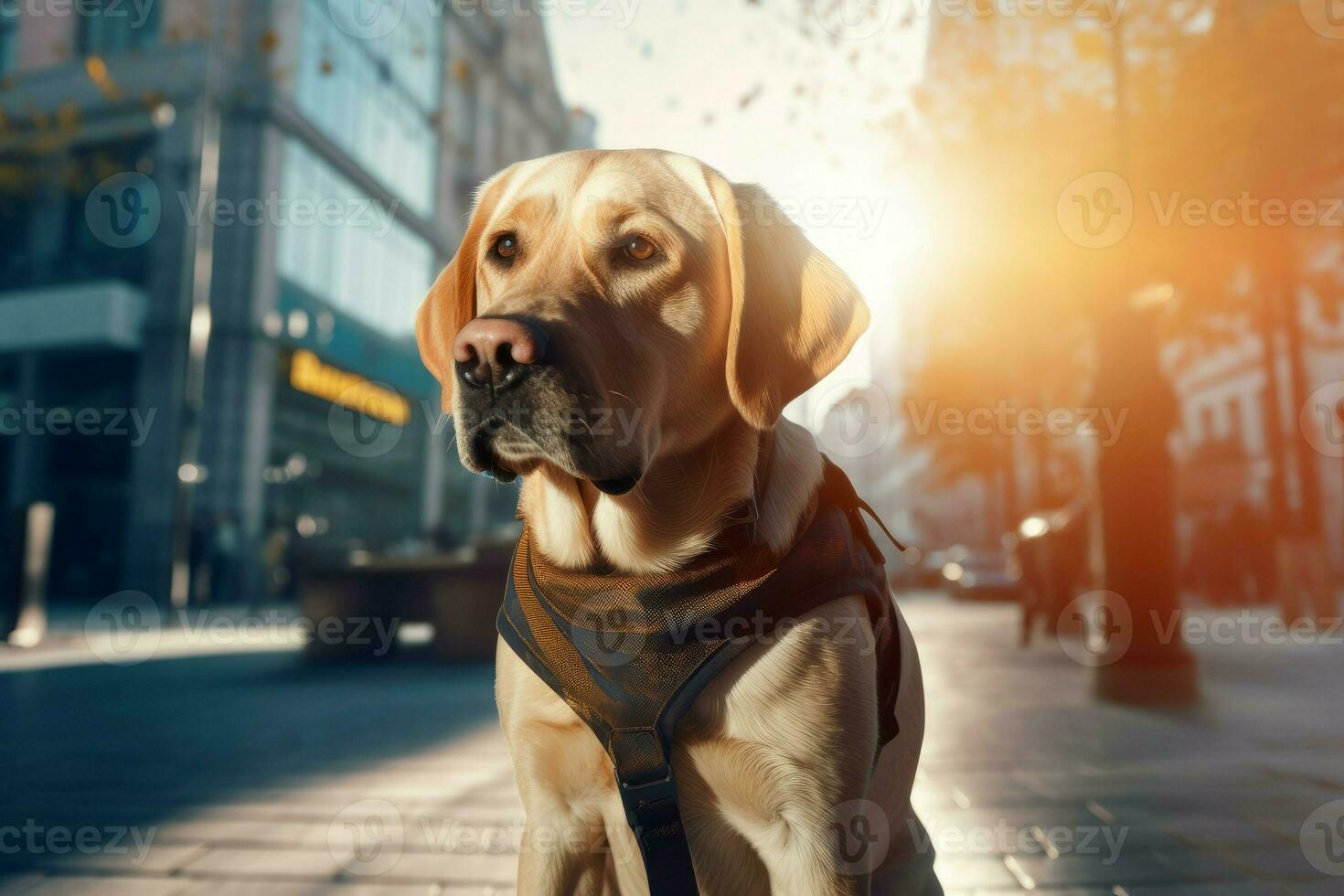 guia cachorro cidade. gerar ai foto