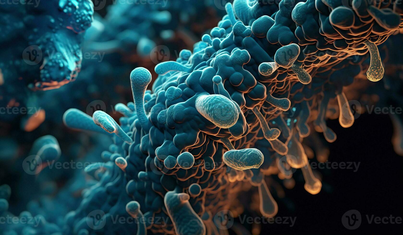 realista foto bactéria. criada com generativo ai