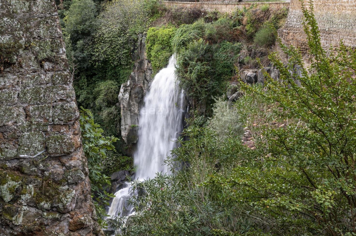 a cachoeira nepi cercada por vegetação foto