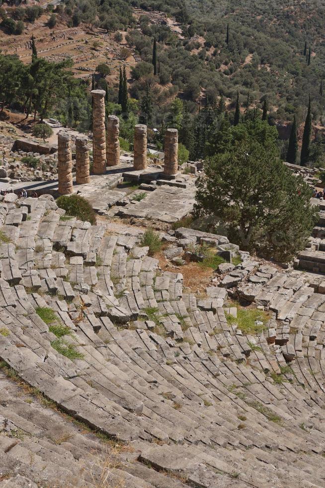 antigo teatro de delphi na grécia foto