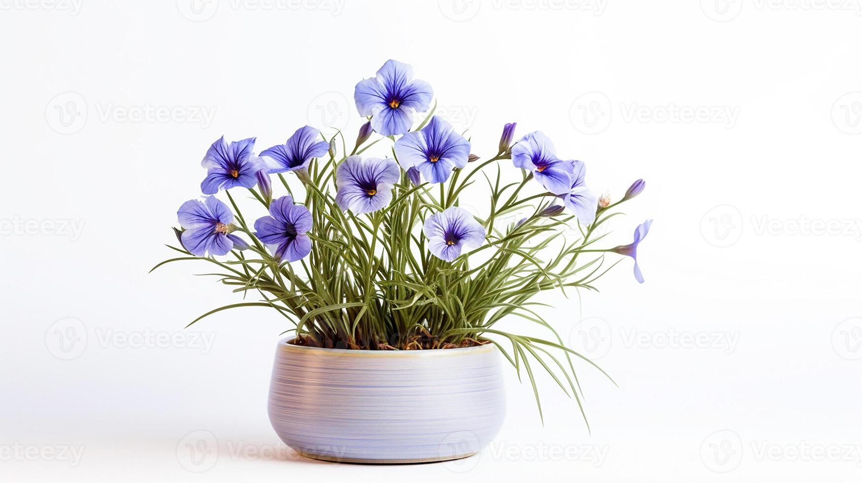 foto do linho flor dentro Panela isolado em branco fundo. generativo ai