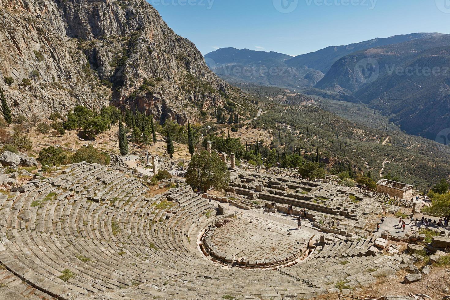 antigo teatro de delphi, grécia foto