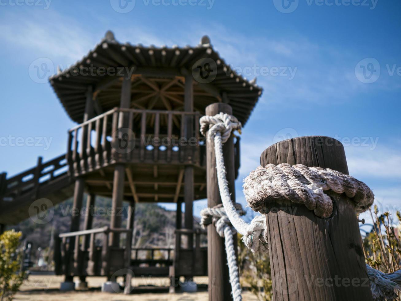 caramanchão tradicional coreano na cidade de yeosu. Coreia do Sul foto