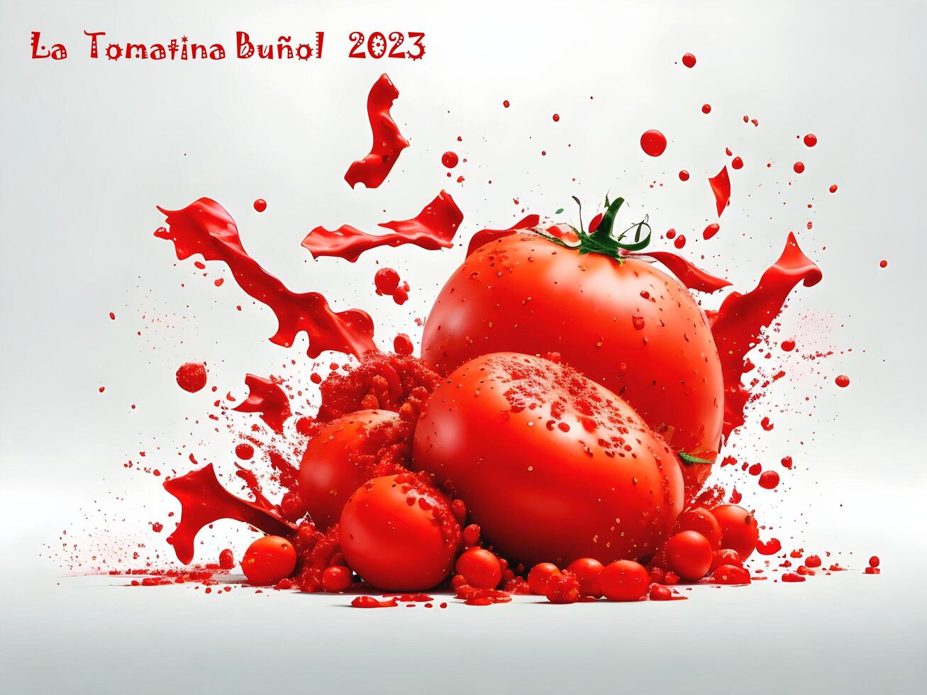 ai generativo cartão projeto, fundo para la tomatina festival dentro Espanha, Bunol foto