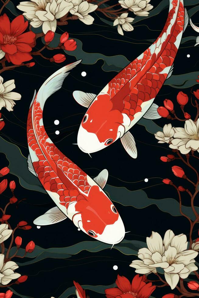 koi carpa peixe japonês fundo para poster foto