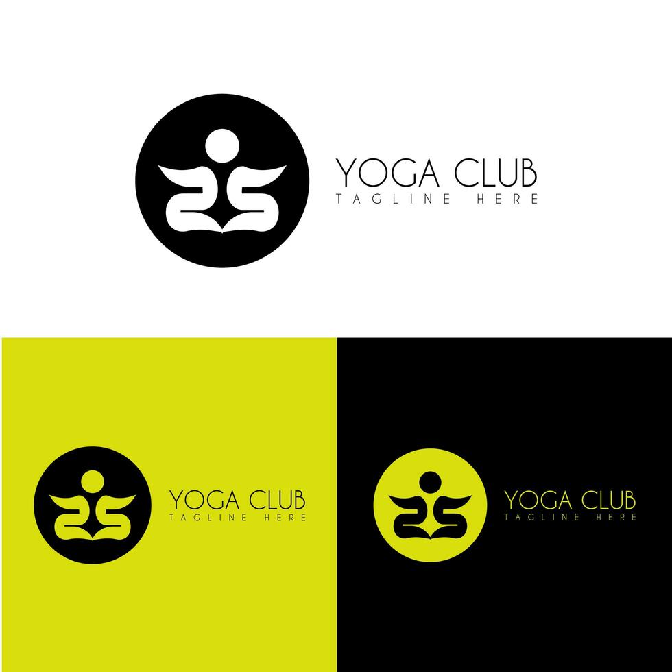 ioga clube logotipo projeto, zen e meditação logotipos, ioga estúdio logotipo foto