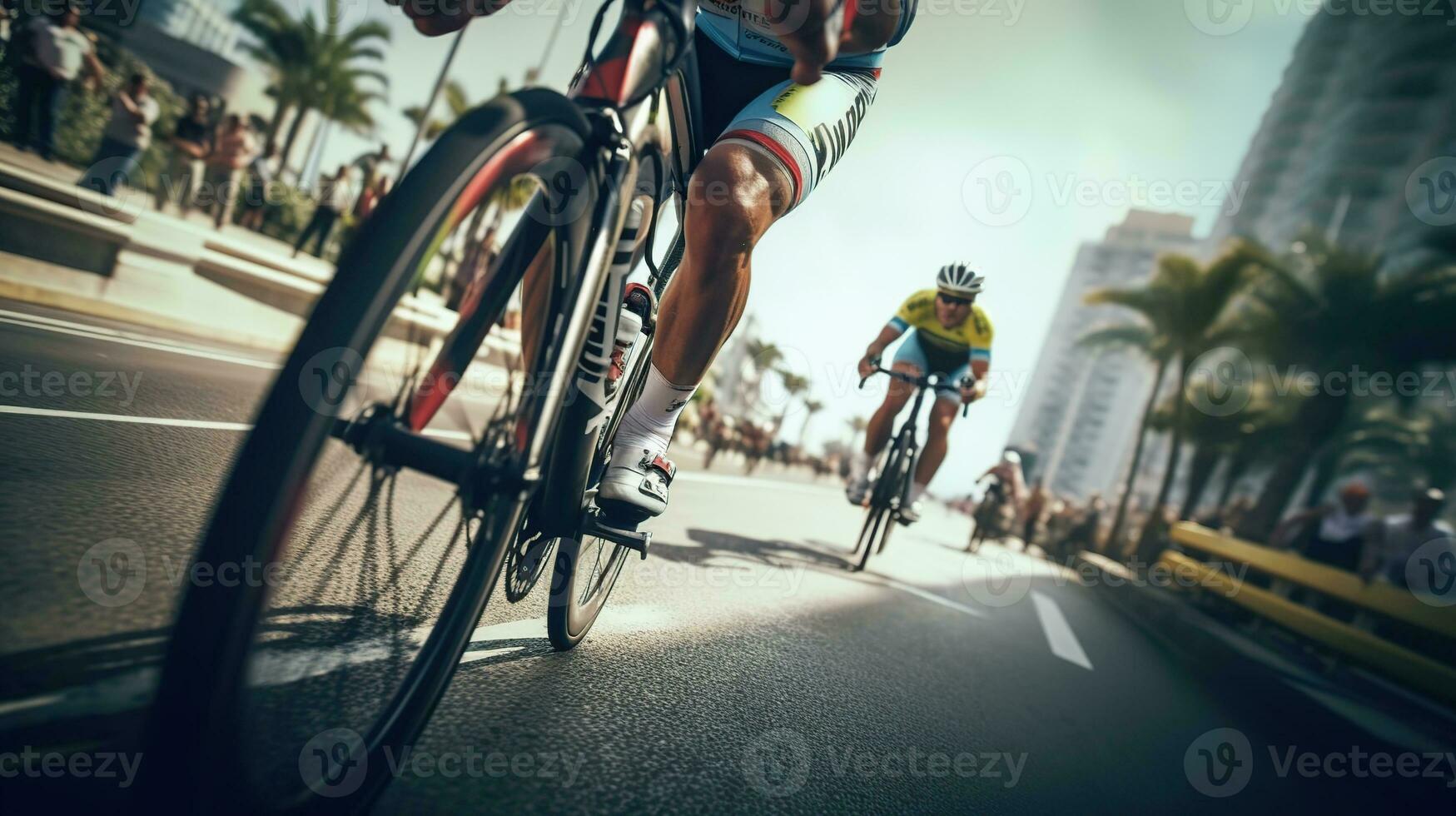 açao ciclismo maratona. generativo ai foto