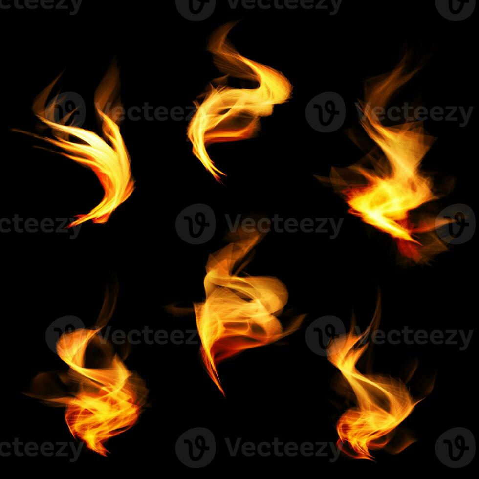 fogo quadros conjuntos isolado Preto fundo foto