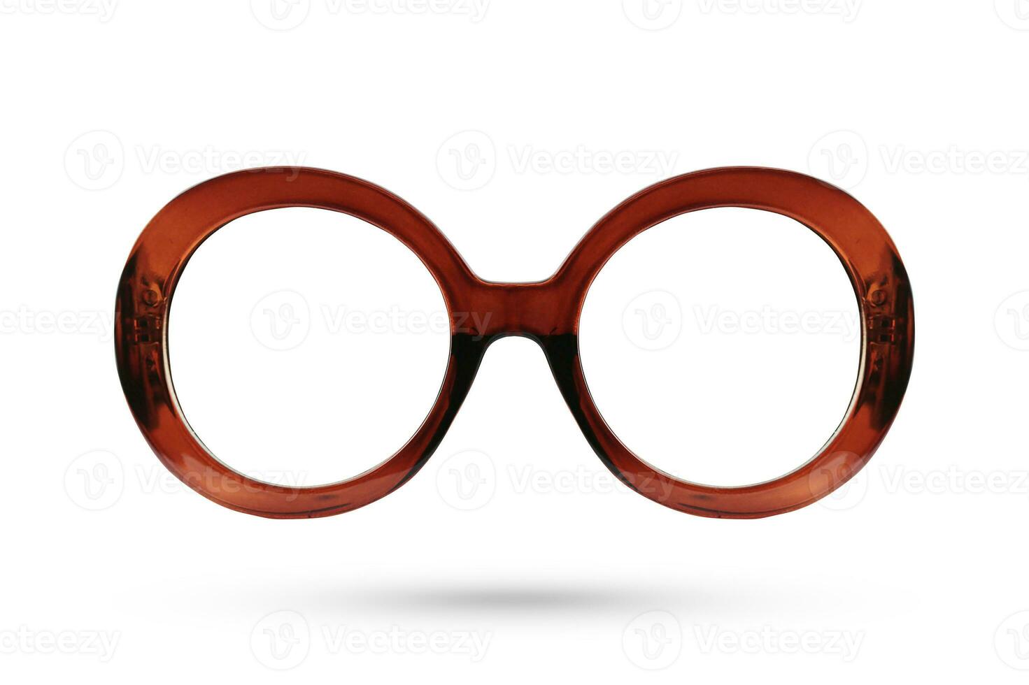 moda Castanho óculos estilo emoldurado em plástico isolado em branco fundo. foto