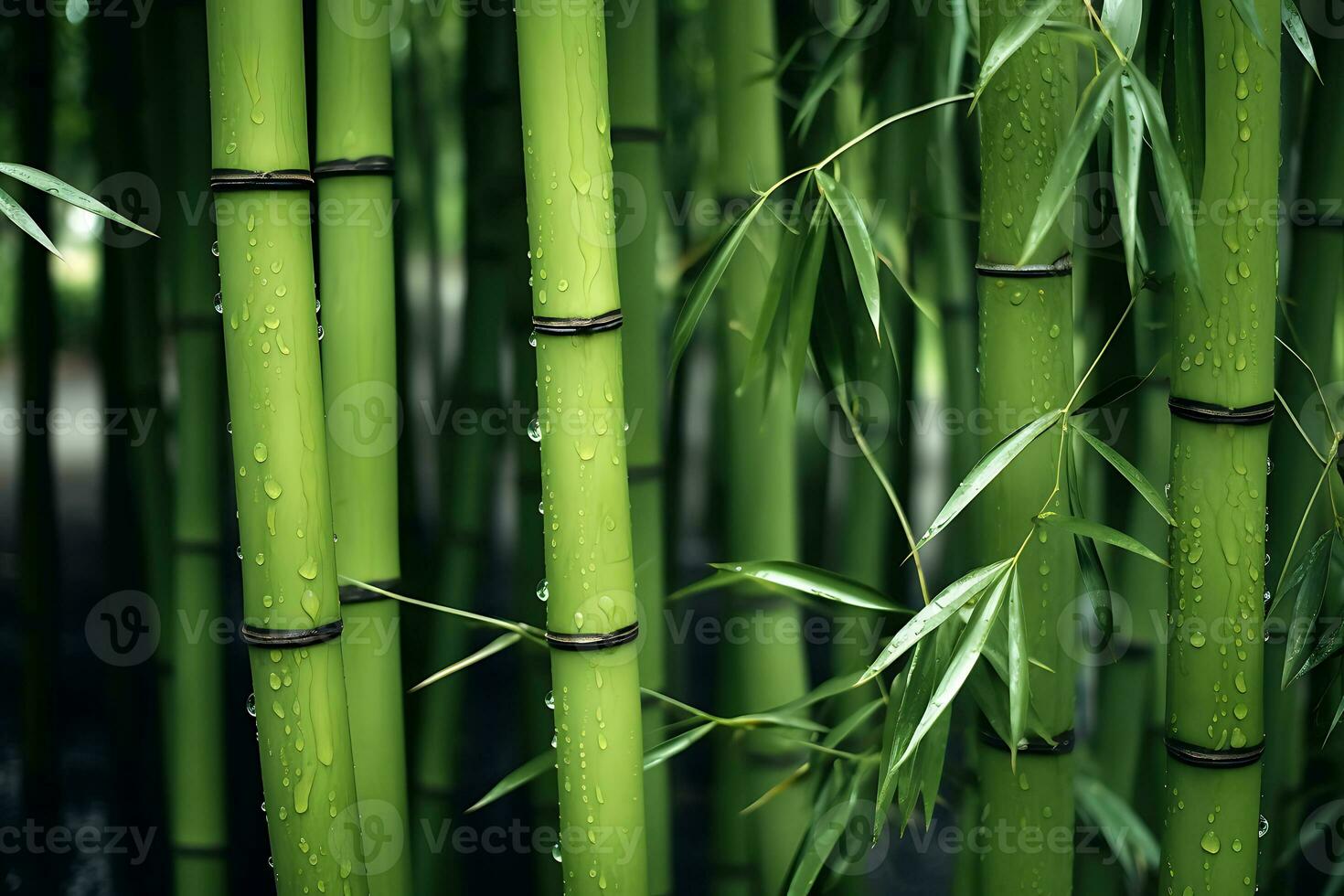 fechar-se tiro do verde bambu árvores oriental vibrações. ai gerado foto