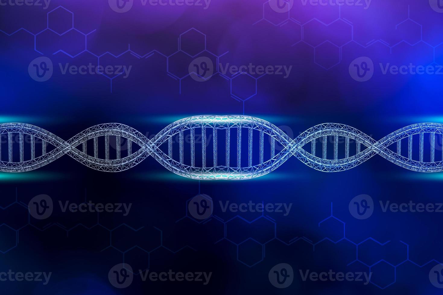 fundo azul de replicação de DNA foto