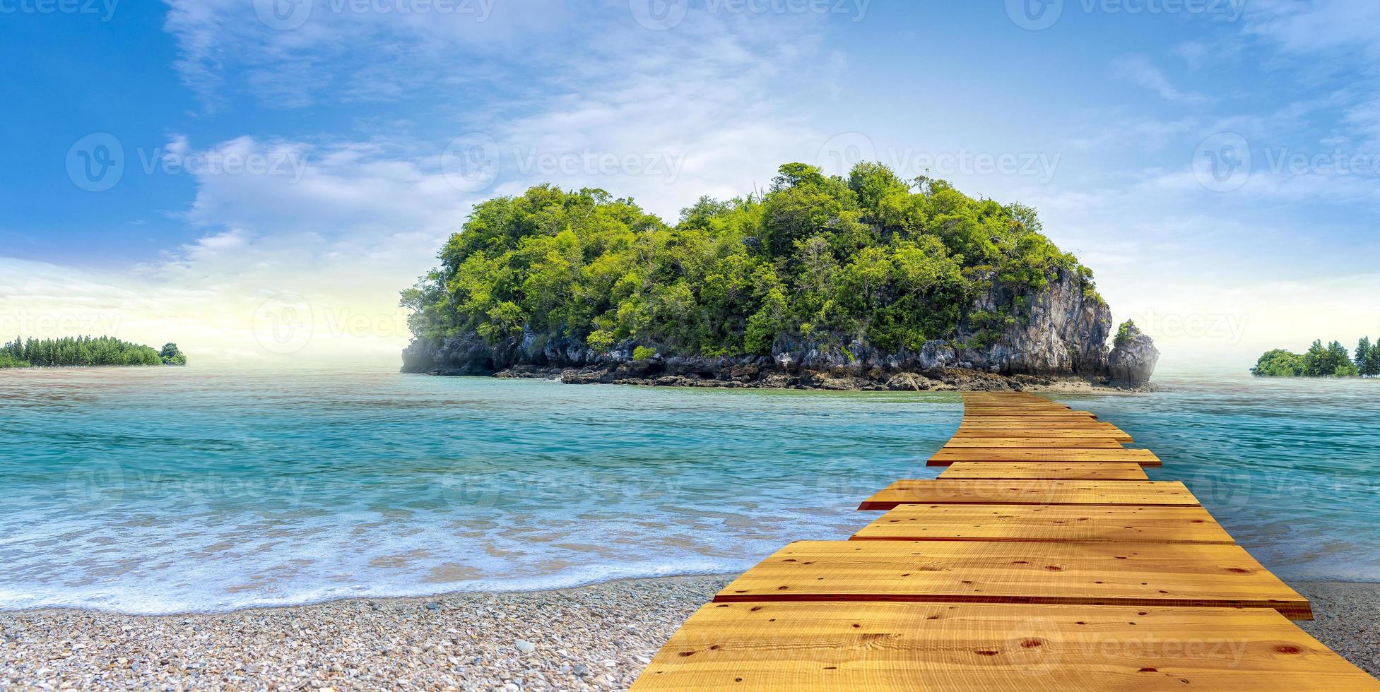 o cenário de primavera brilhante da fotomontagem de porco da ilha de Krabi adiciona beleza à beleza de fundos conceituais naturais. foto