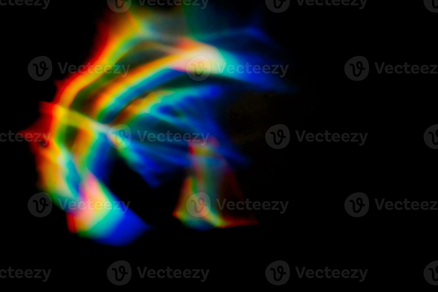 reflexões de água de arco-íris de prisma na sobreposição de fundo cinza foto