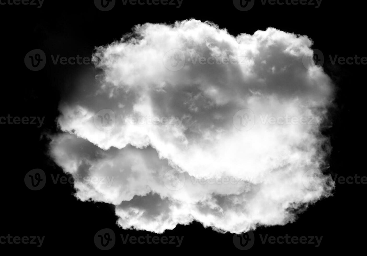 solteiro branco nuvem sobre Preto fundo foto