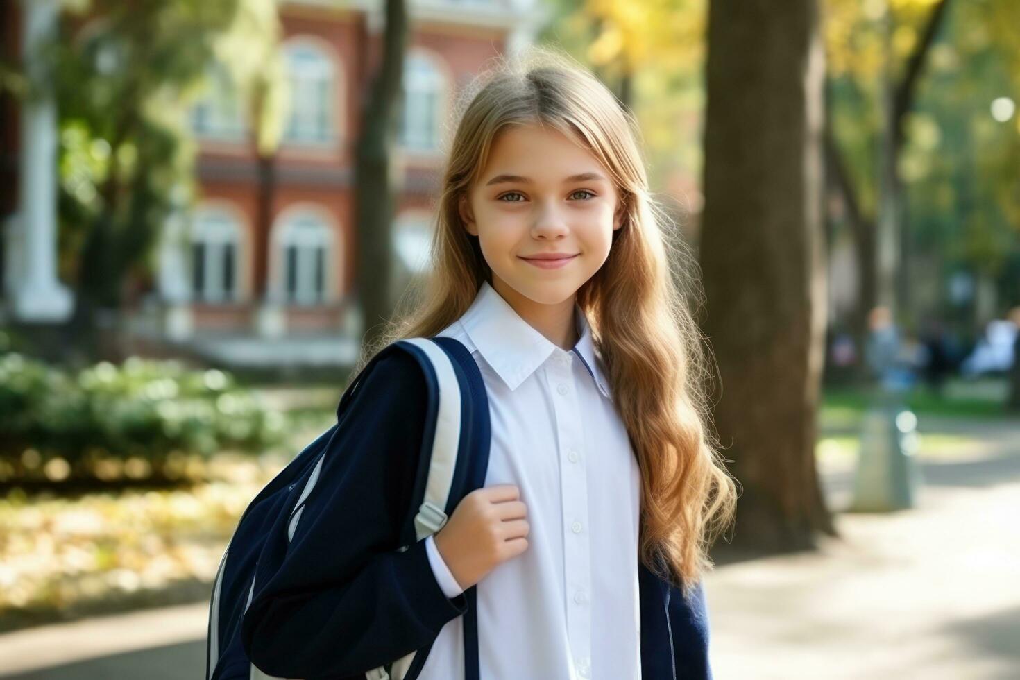 menina ir para escola foto