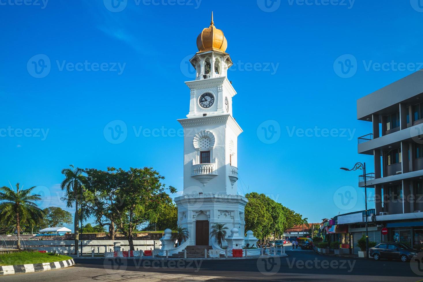 torre do relógio do jubileu em george town, penang, malásia foto
