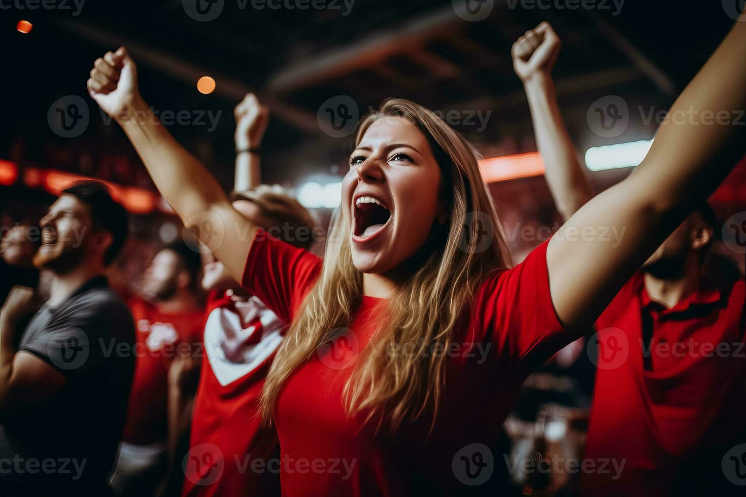 canadense futebol fãs a comemorar uma vitória foto
