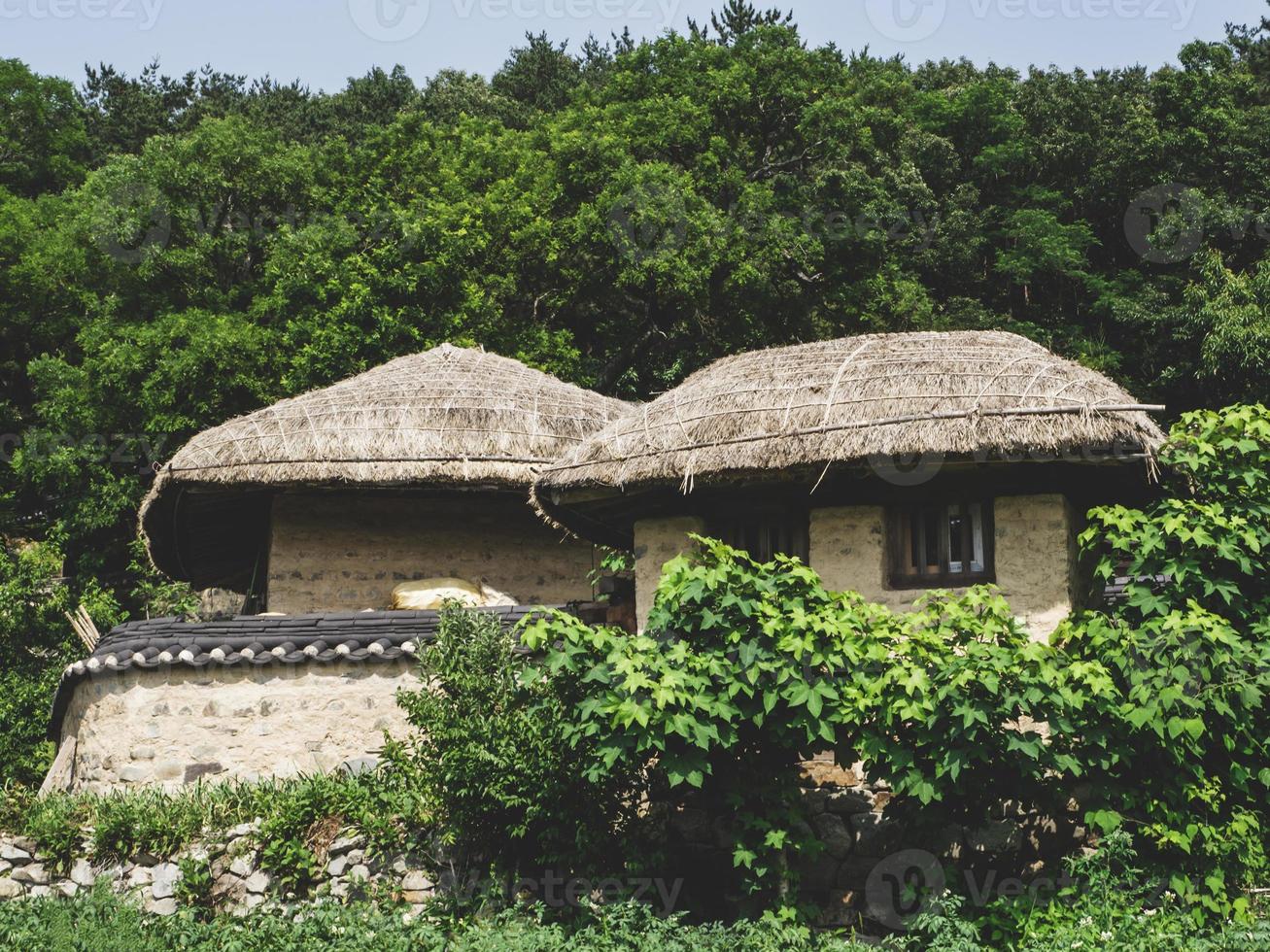 casas asiáticas na aldeia tradicional, coreia do sul foto