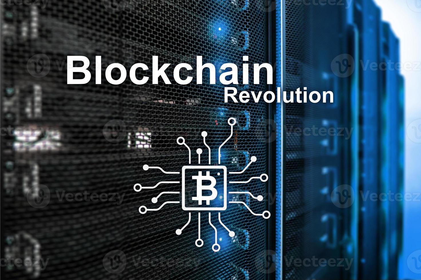 revolução blockchain, tecnologia de inovação nos negócios modernos. foto