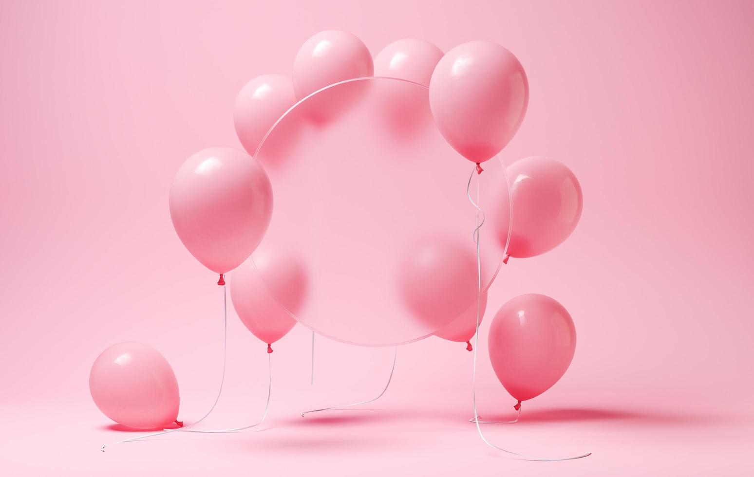 balões rosa com fundo de espaço de cópia foto
