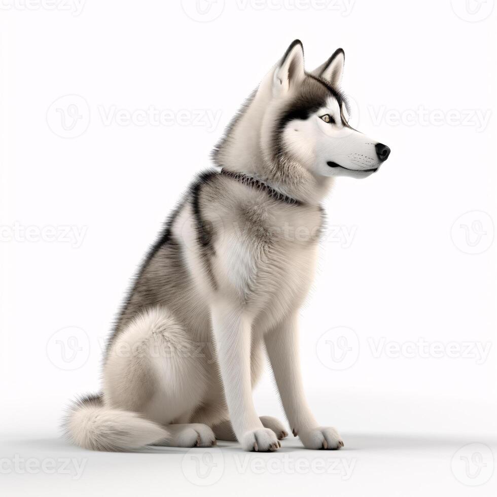 ai generativo siberian rouco procriar cachorro isolado em uma Claro branco fundo foto