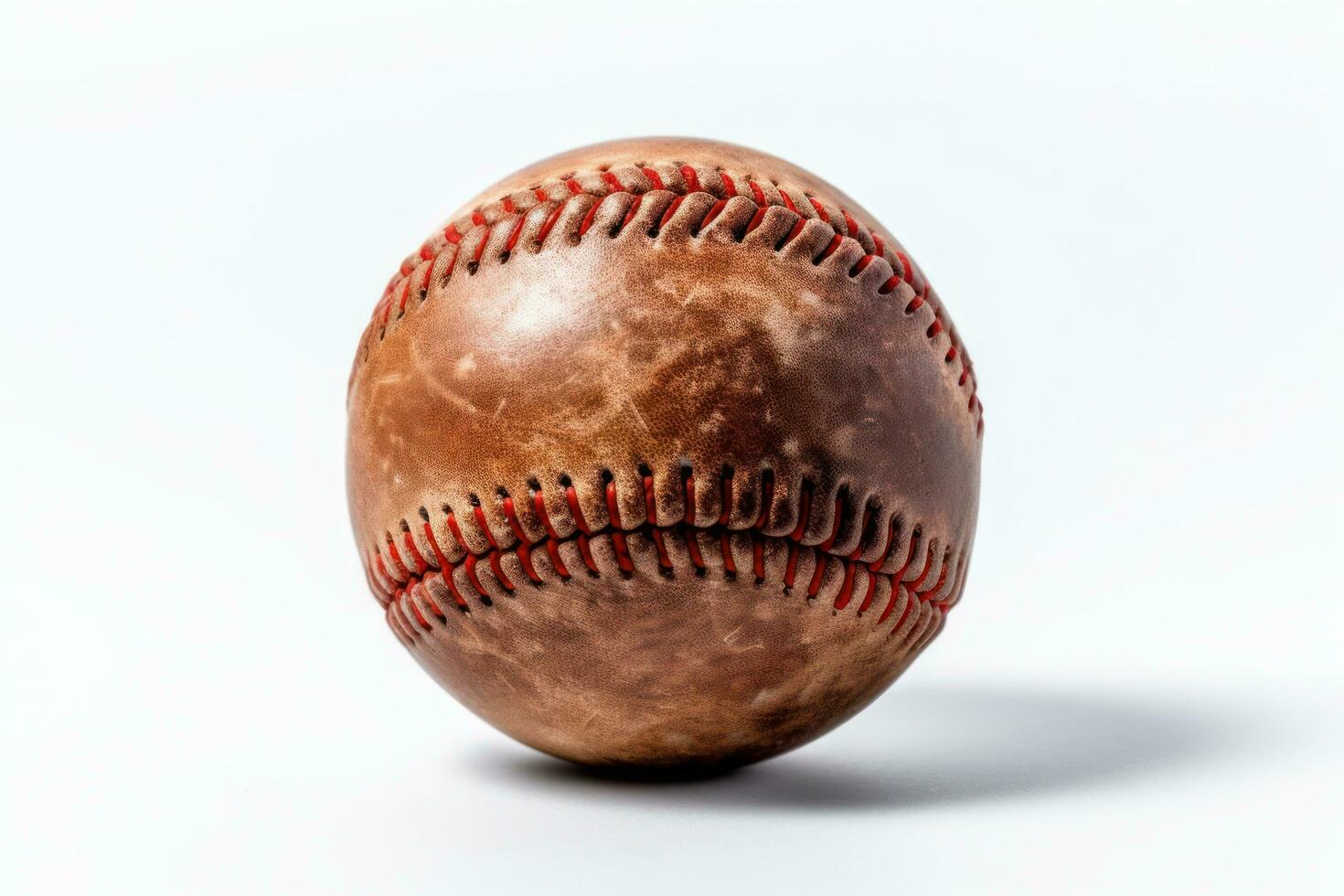 velho sujo beisebol bola em uma branco fundo ai gerado foto