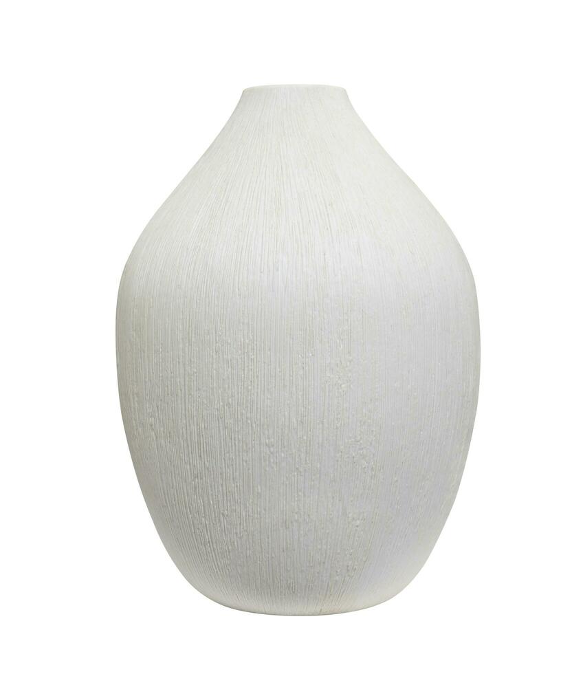 esvaziar branco flor cerâmico vaso isolado em branco fundo para casa decoração foto