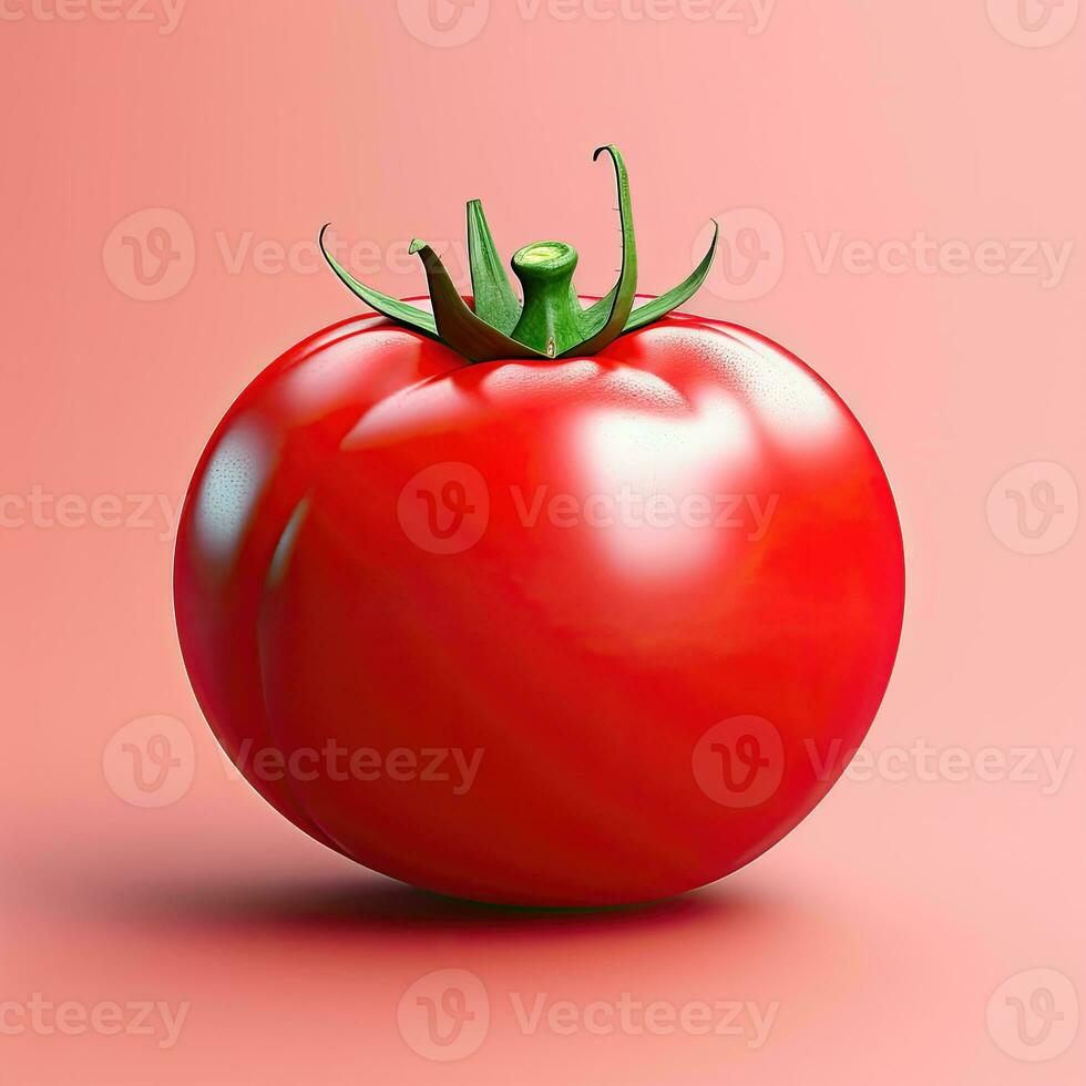 tomate. 3d render ilustração - ai generativo foto