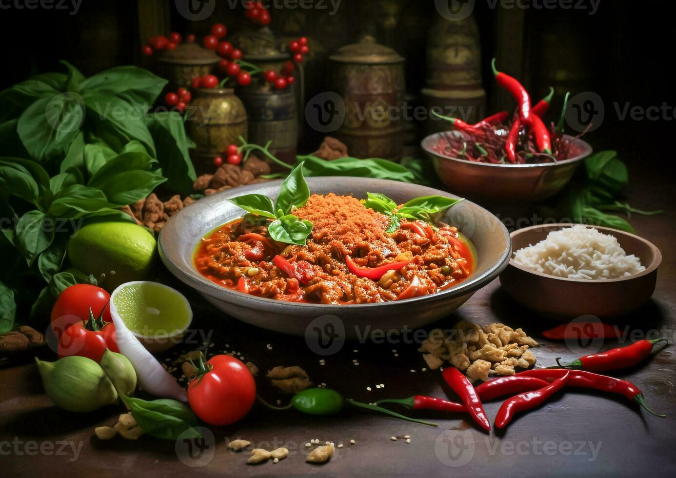 ai gerado autêntico tailandês cozinha refletindo tailandês cultura. foto