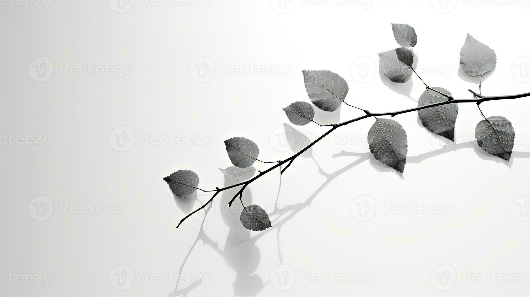 folha árvore sombras aparecendo borrado contra uma brilhante cinzento pano de fundo. silhueta conceito foto