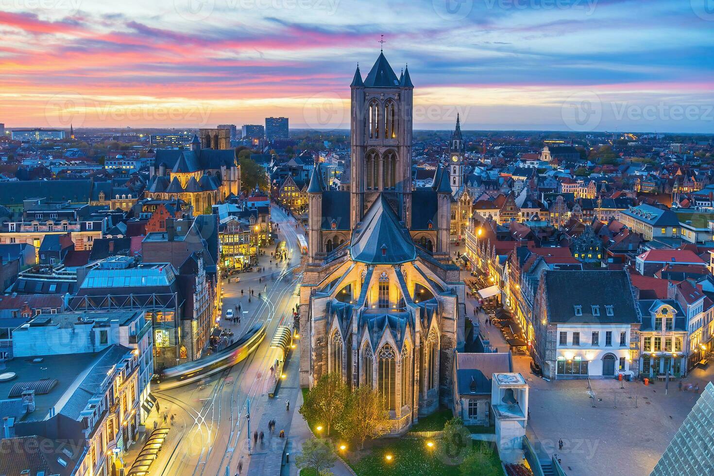 histórico cidade do centro da cidade Gante, paisagem urbana do Bélgica foto