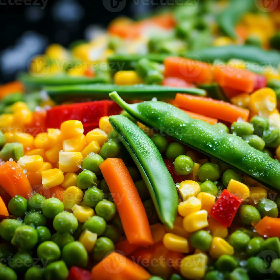 congeladas legumes em branco fundo mesa foto