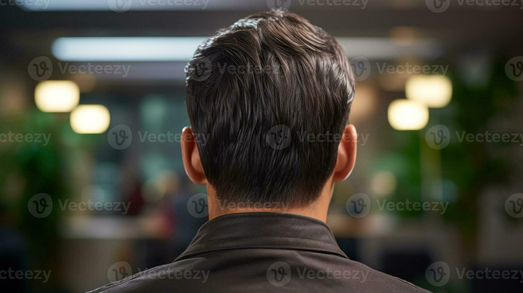 elegante homens corte de cabelo costas Visão generativo ai foto