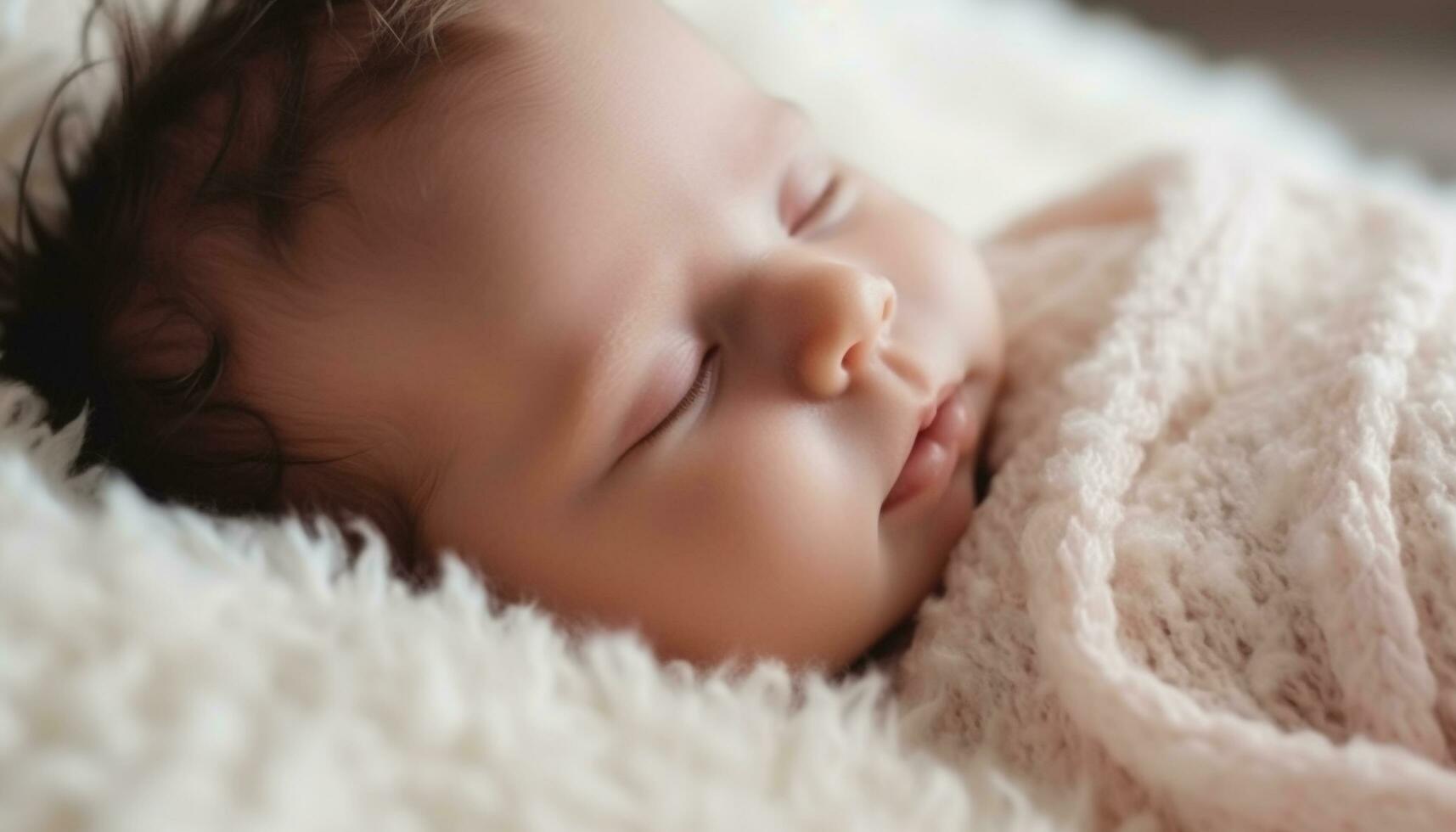 uma fofa recém-nascido bebê Garoto e menina dormindo pacificamente juntos gerado de ai foto