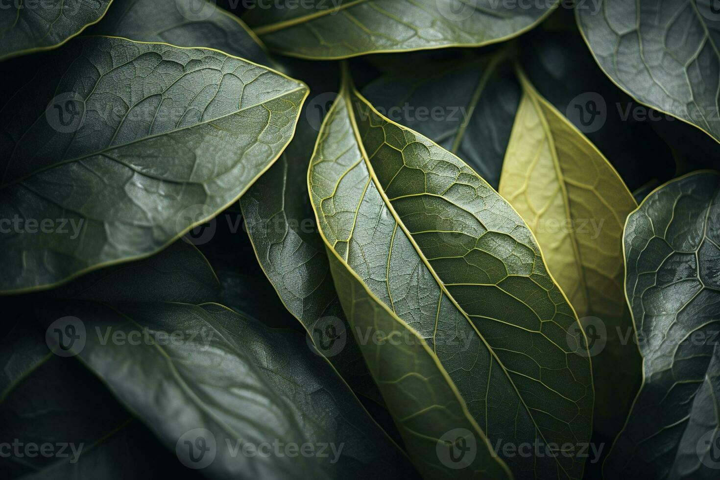 fechar acima do lindo outono folhas com água gotas. natural fundo ai gerado foto