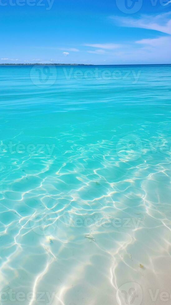 tropical de praia com branco areia e turquesa mar água ai gerado foto