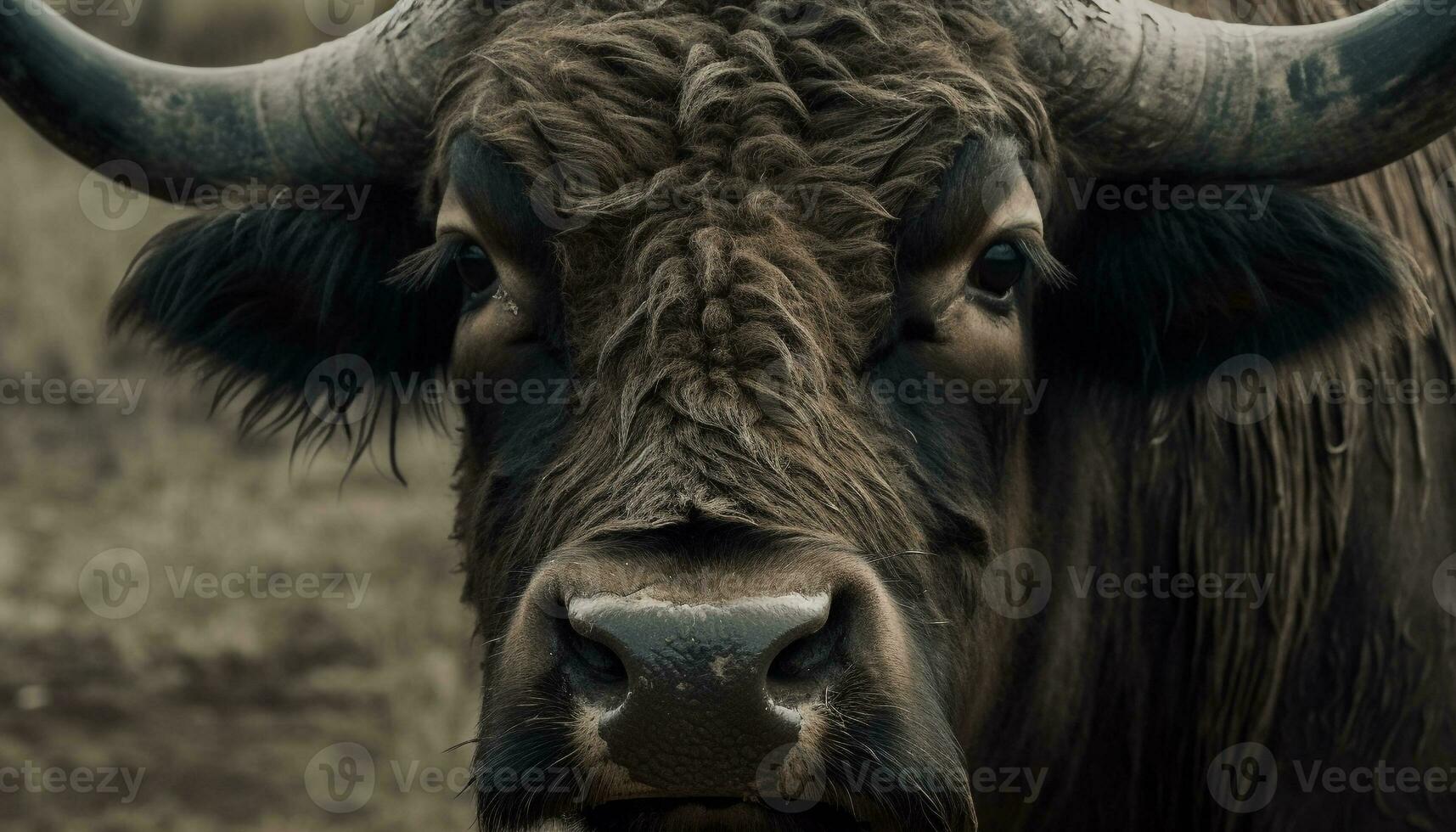gado pastar em grama, fechar acima retrato do fofa vaca gerado de ai foto
