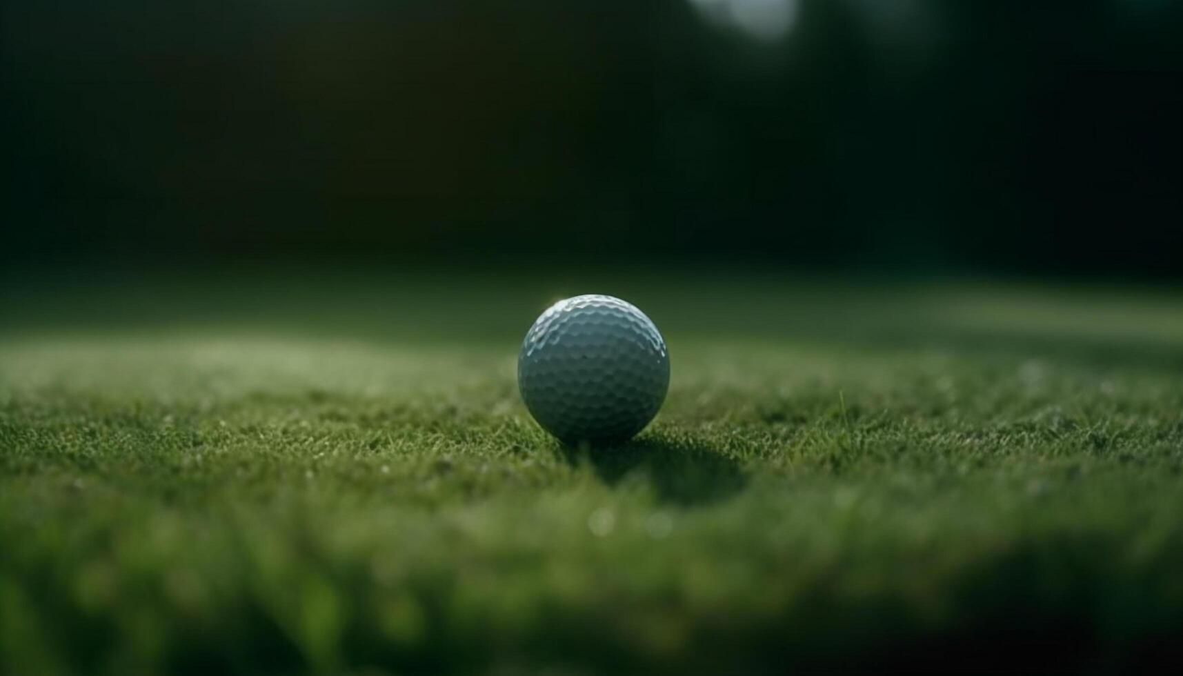 golfe bola em grama, clube exitos, bem sucedido putt em verde gerado de ai foto