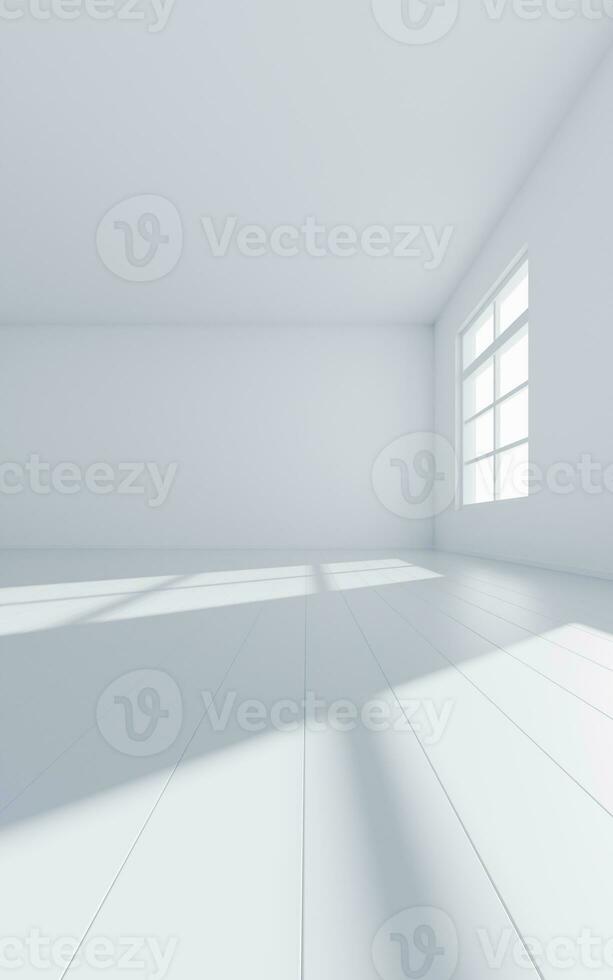 esvaziar quarto com luz vem em, 3d Renderização. foto