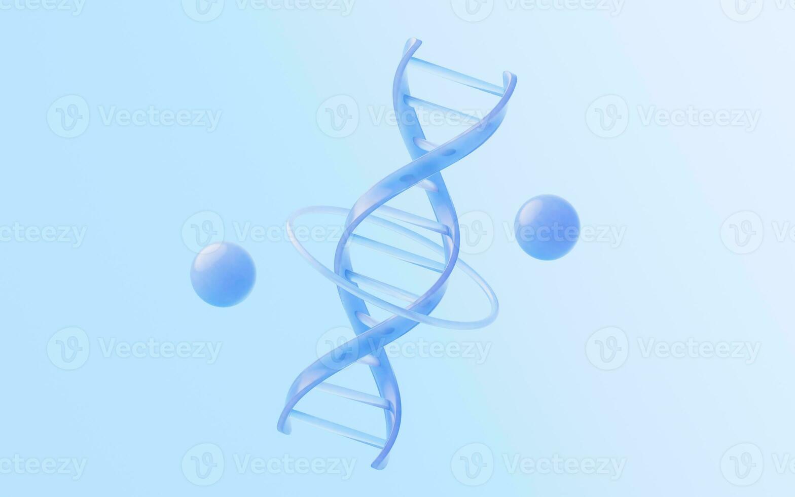 dna com vidro material, 3d Renderização. foto