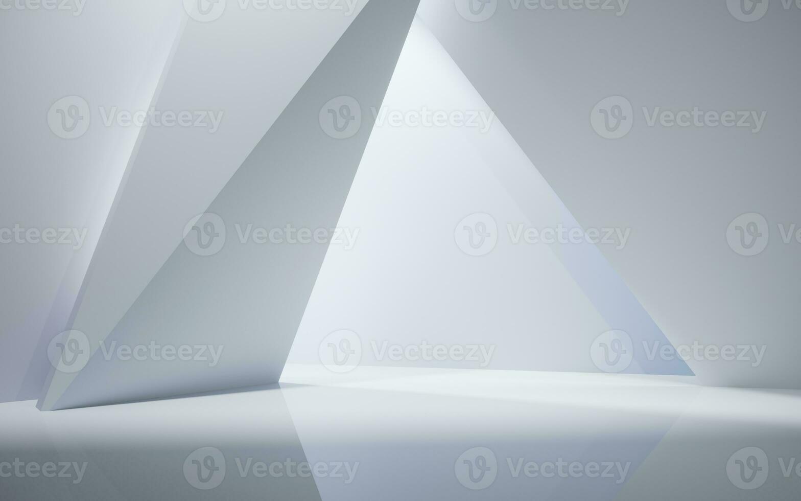 esvaziar branco quarto com geométrico estrutura, 3d Renderização. foto