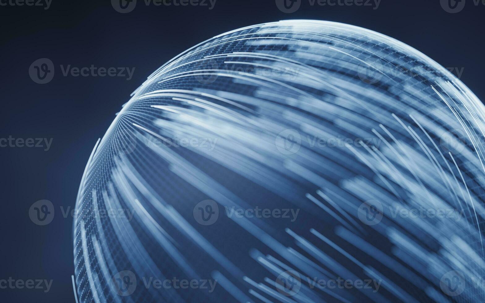 digital esfera com brilhando linhas estrutura, 3d Renderização. foto