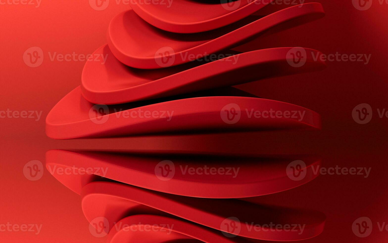 abstrato vermelho curva geometria fundo, 3d Renderização. foto