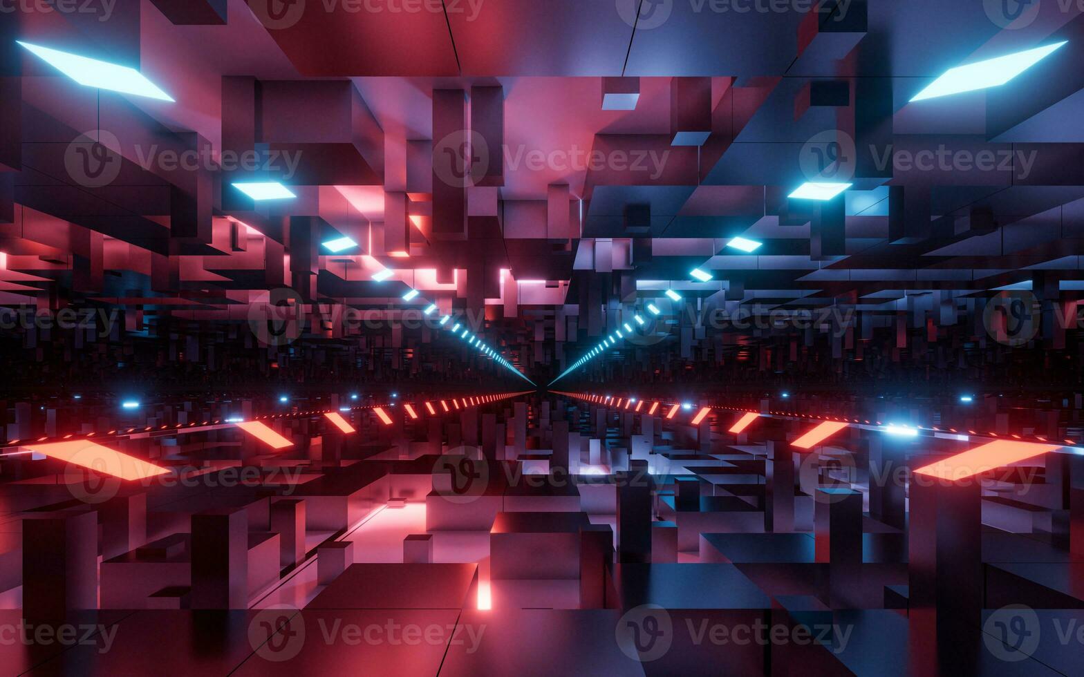digital cubos com ciberespaço fundo, 3d Renderização. foto