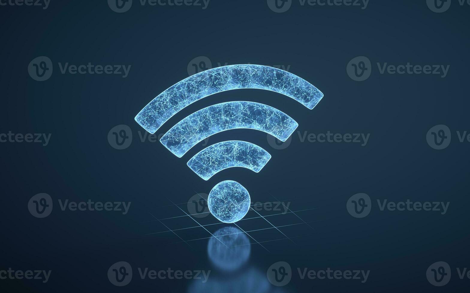 sem fio rede tecnologia com Wi-fi sinal, 3d Renderização. foto